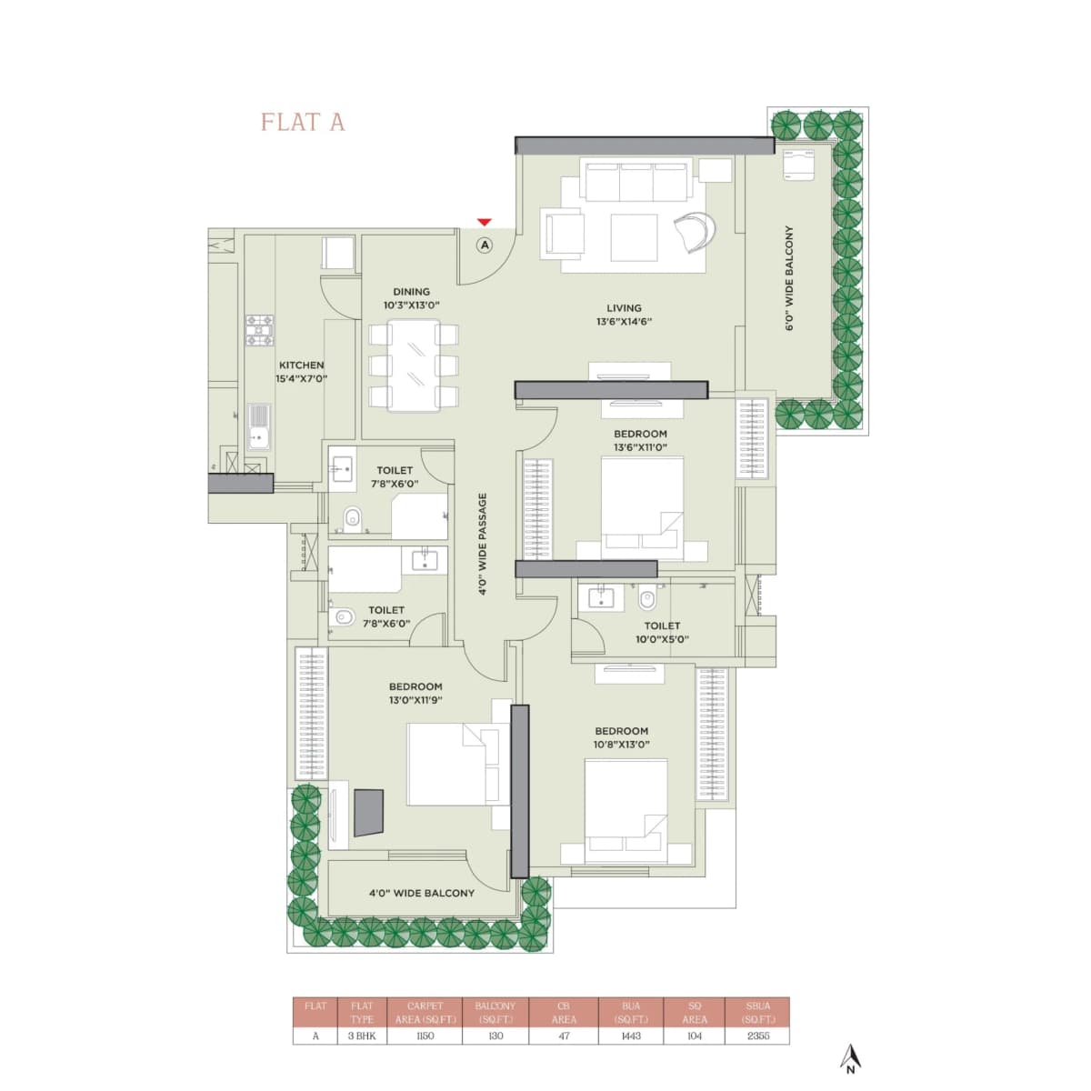 3 BHK Type A
