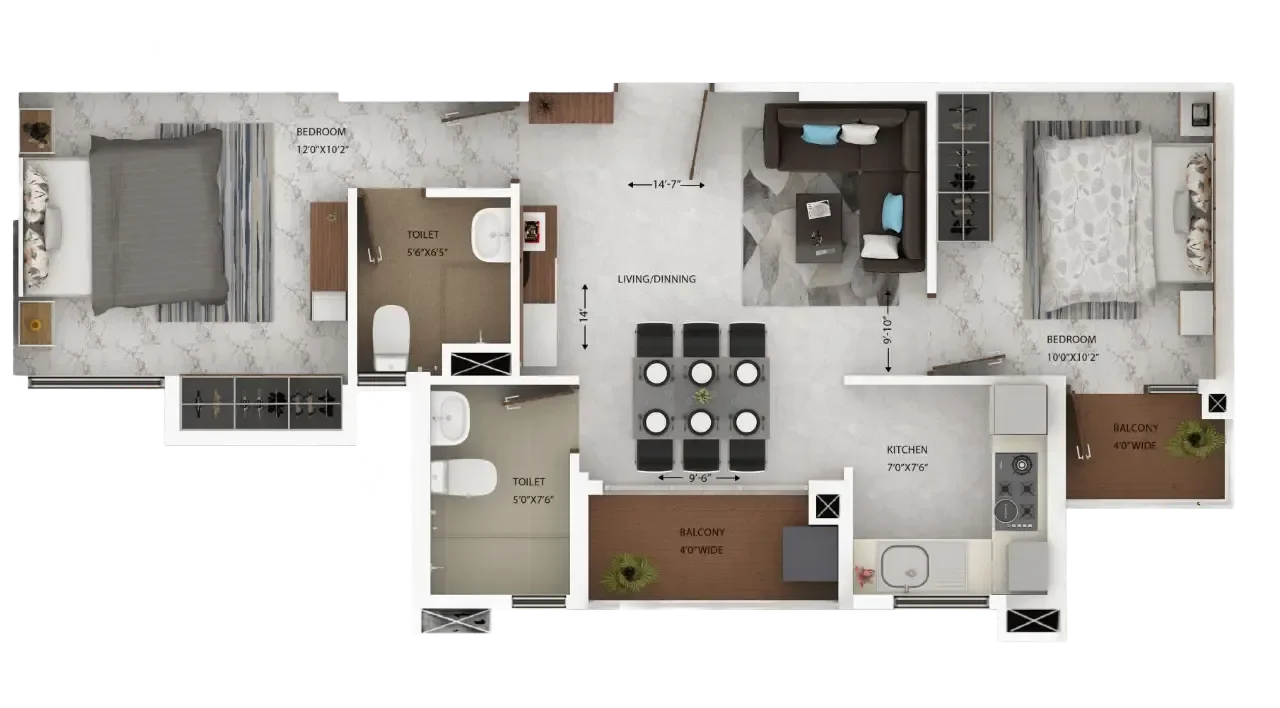 2 BHK Type A