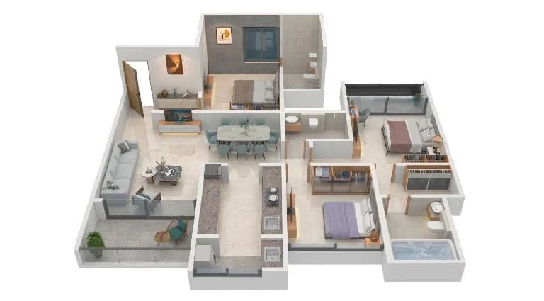 3 BHK Floor Plan