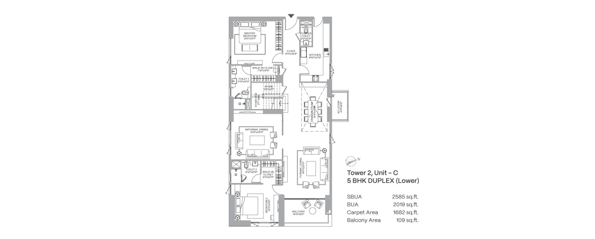 5 BHK Duplex Lower